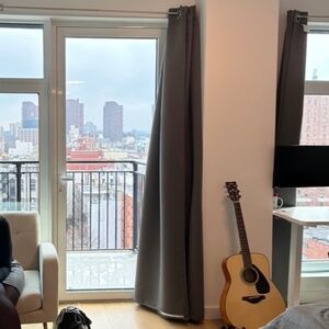 NICETOWN 100% Blackout + Sound-Reducing Curtains – Dark Grey – Two Sets – Excell